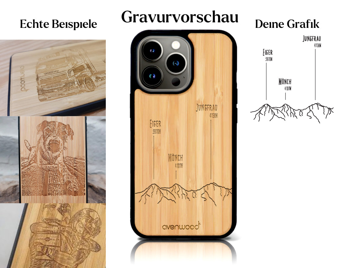 INDIVIDUELL iPhone 15 Pro Bambus-Kunststoff